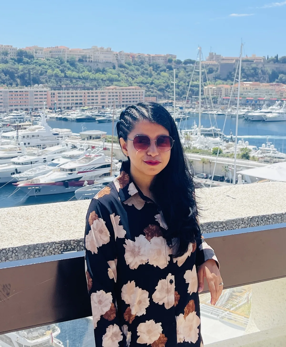 Afshana Diya above the harbor in Monaco
