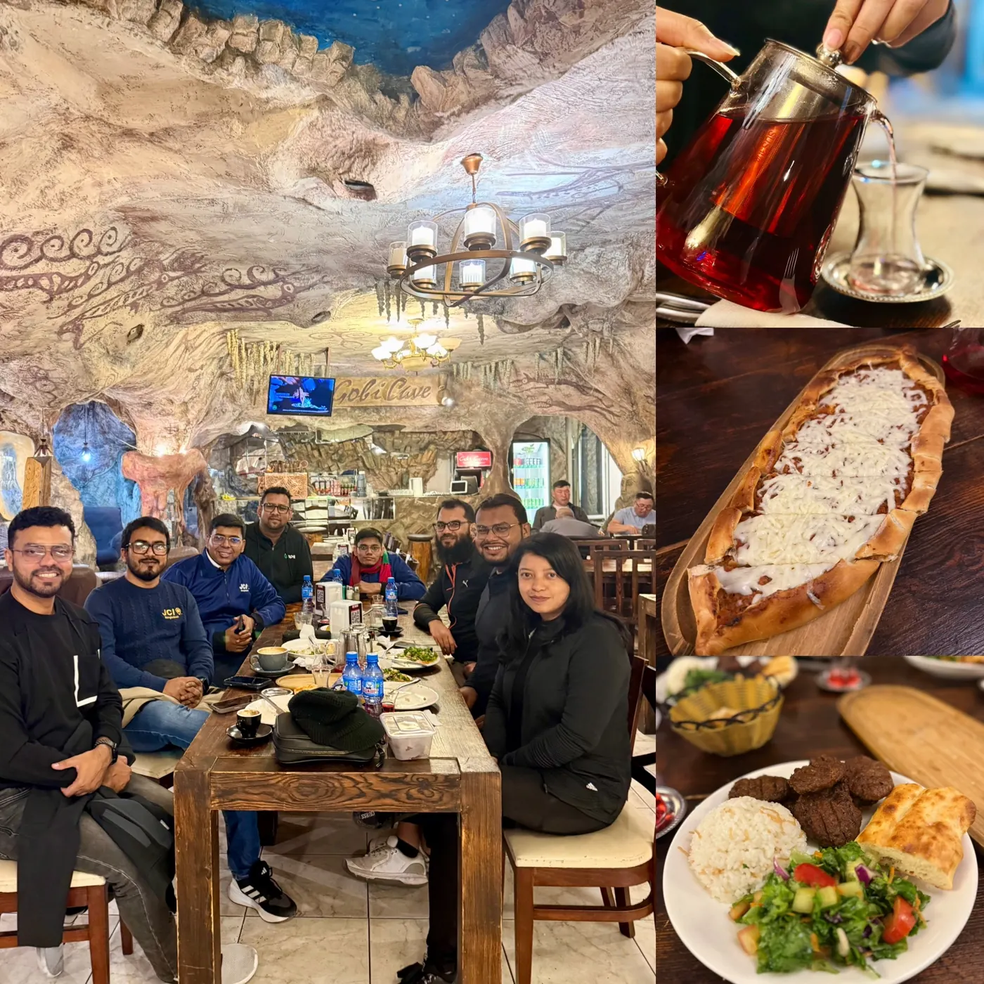 Turkish tea, pide and kofte at Gobi Cave Turkish Restaurant