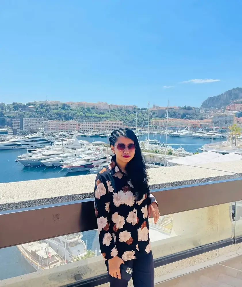 Afshana Diya above the yacht harbor of Monaco