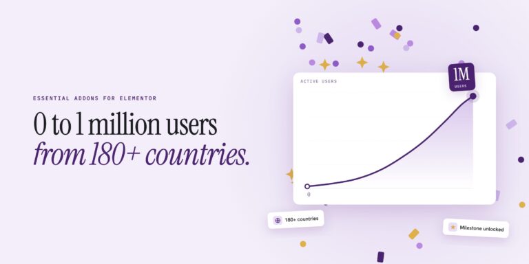 0 to 1 Million Users From 180+ Countries: The Journey of Essential Addons for Elementor